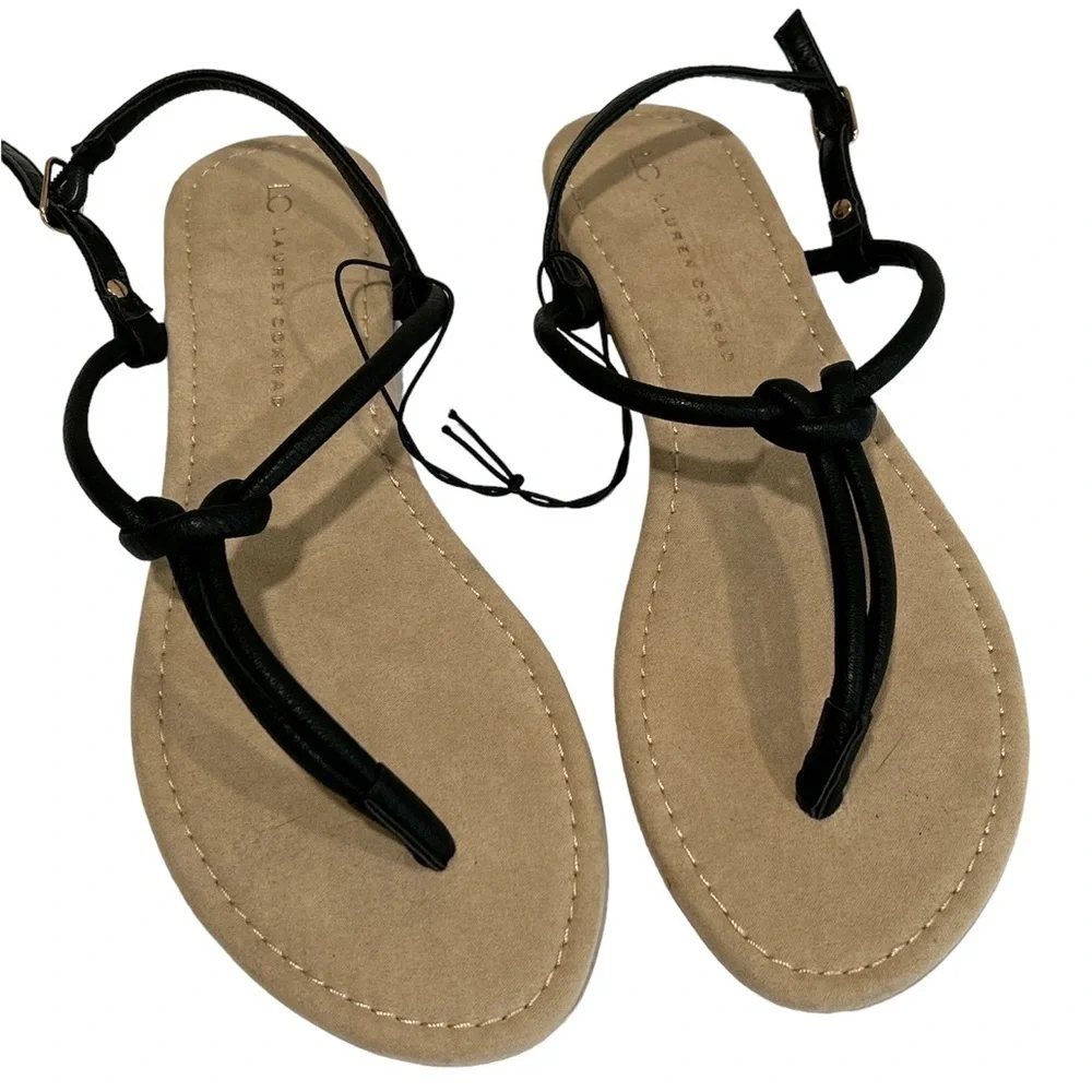 NEW Lauren Conrad women's S black strap sandles